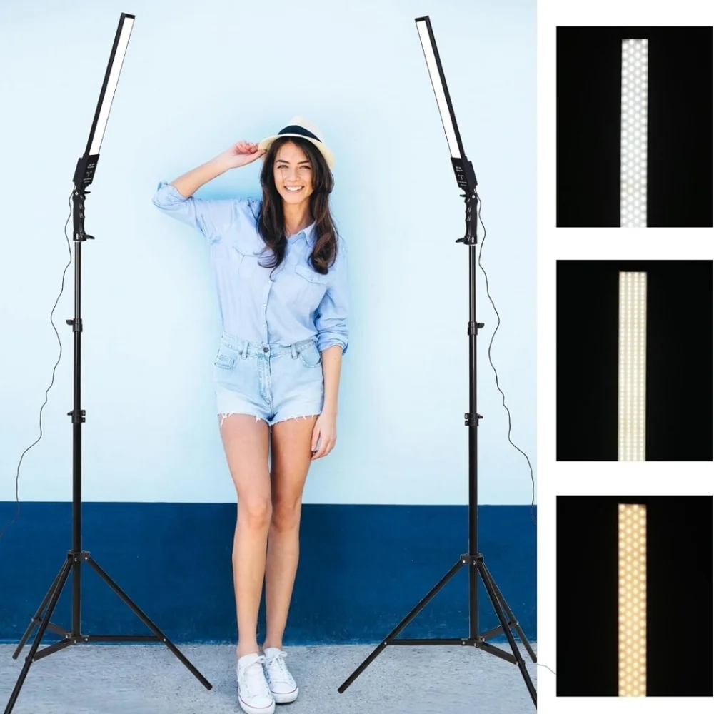 LED Studio Lighting Kit with Adjustable Stands